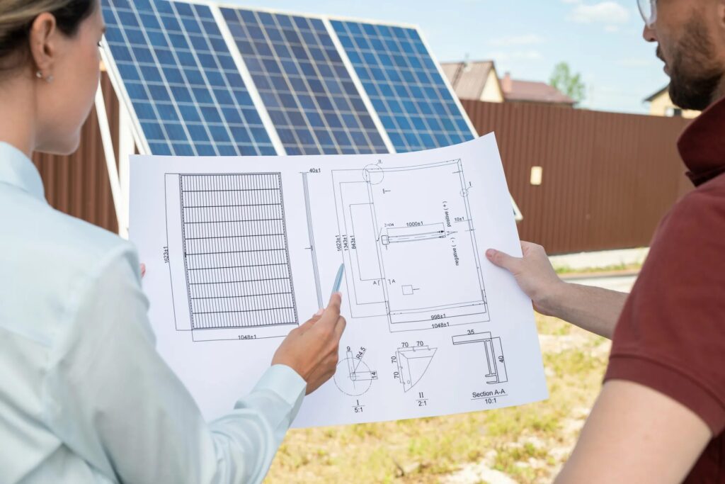Načrtovanje namestitve sončne elektrarne in proces.