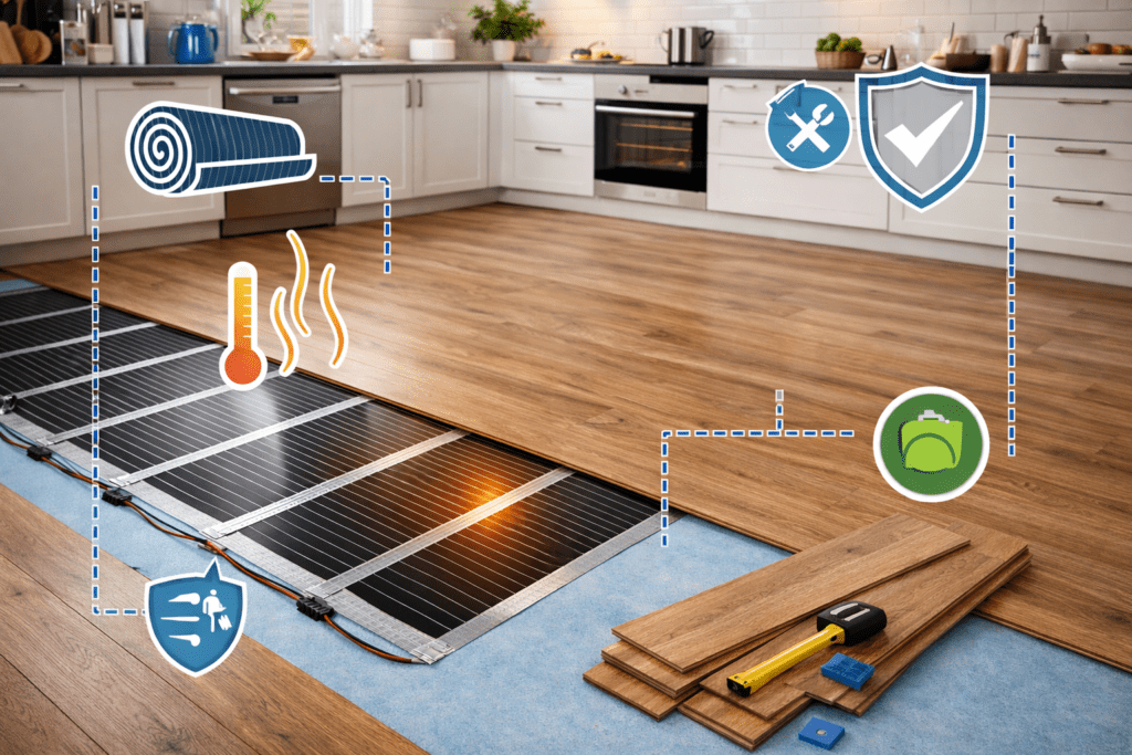 Grelne folije pod laminatom.
