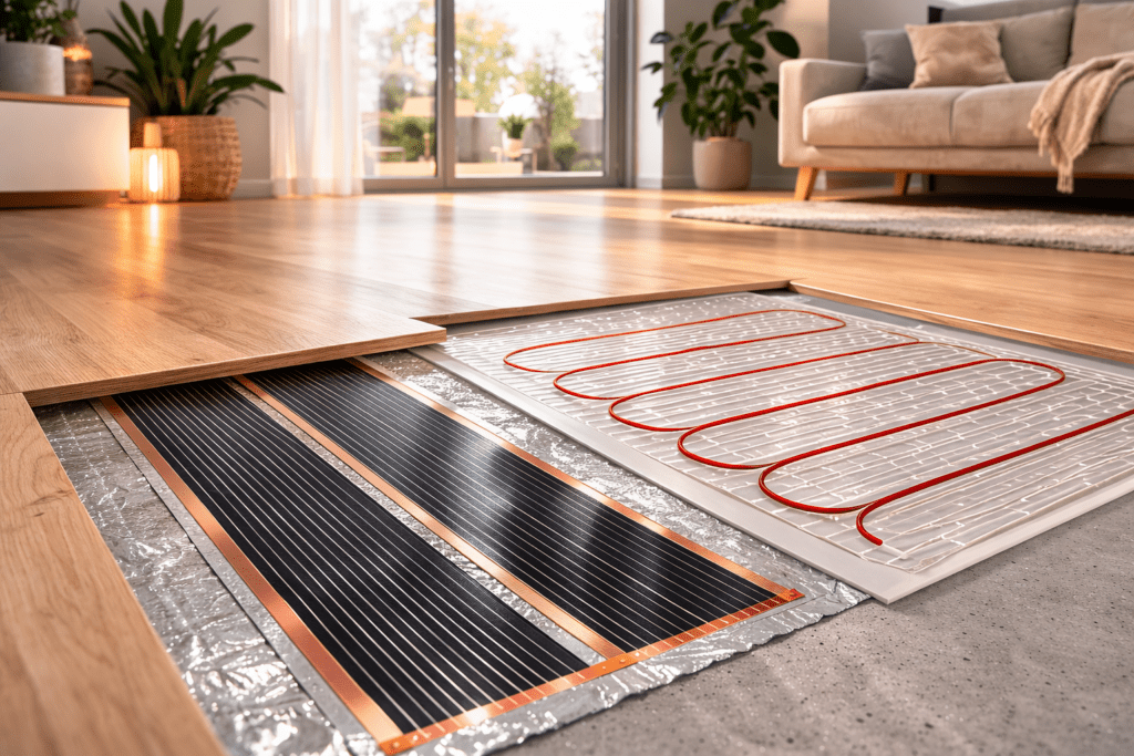 Prikaz karbonska grelna folija ali klasična grelna folija.