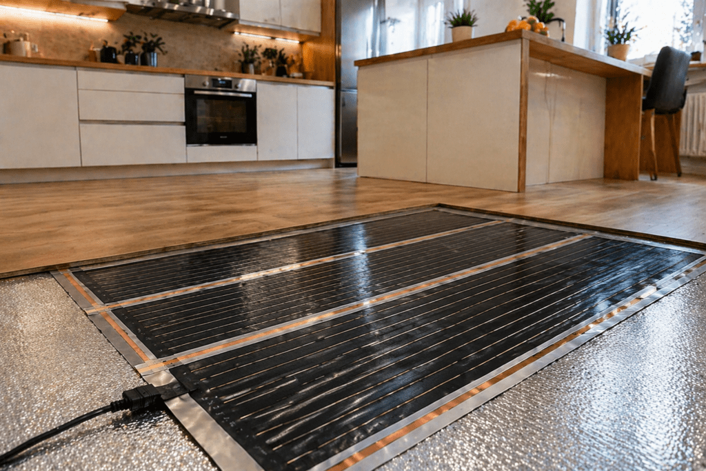 Grelna folija v kuhinji.