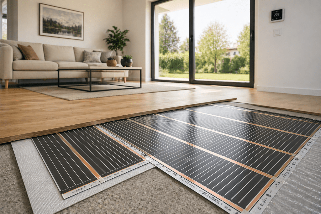 Grelne folije v dnevni sobi.